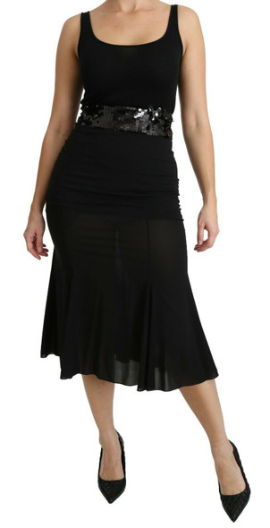 Dolce & Gabbana Black Mermaid High Waist Midi Silk Skirt Dolce & Gabbana Black Mermaid High Waist Midi Silk Skirt