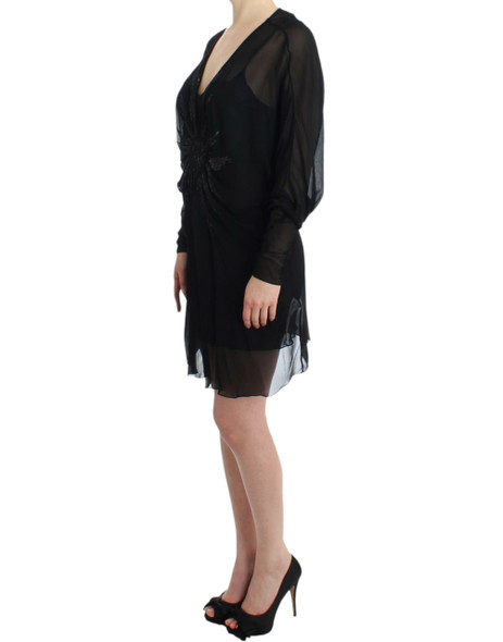Cavalli Black long sleeve silk dress Cavalli Black long sleeve silk dress