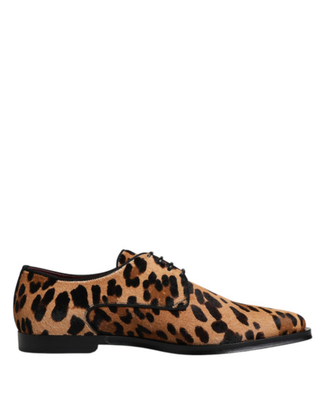 Brown Leopard Derby Formal Men Dress Shoes Brown Leopard Derby Formal Men Dress Shoes