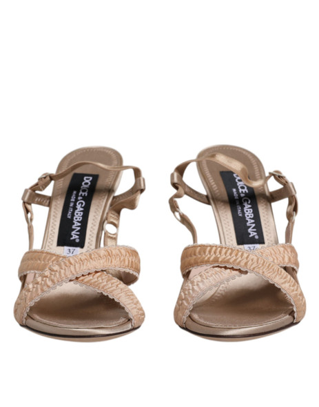 Dolce & Gabbana Beige Keira Slingback Heels Sandals Shoes Dolce & Gabbana Beige Keira Slingback Heels Sandals Shoes