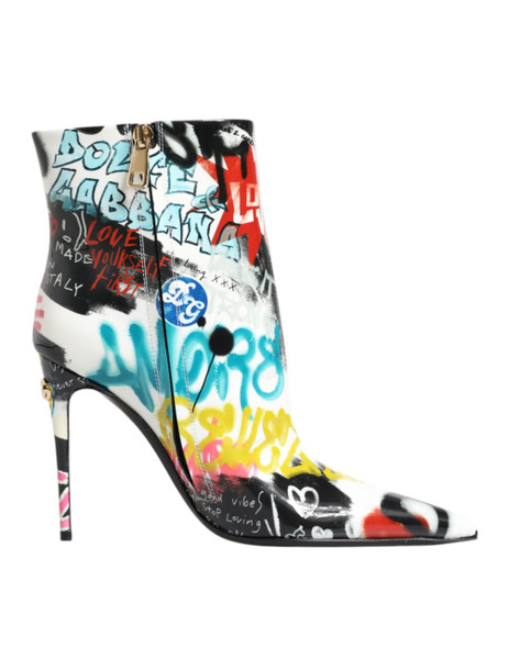 Dolce & Gabbana Multicolor Graffiti Keira Mid Calf Boots Shoes Dolce & Gabbana Multicolor Graffiti Keira Mid Calf Boots Shoes