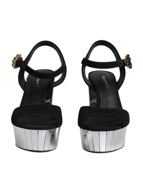 Black Mirror Heels Platform Sandals Shoes Black Mirror Heels Platform Sandals Shoes