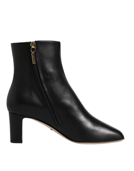 Dolce & Gabbana Black Jackie Leather Mid Calf Boots Shoes Dolce & Gabbana Black Jackie Leather Mid Calf Boots Shoes