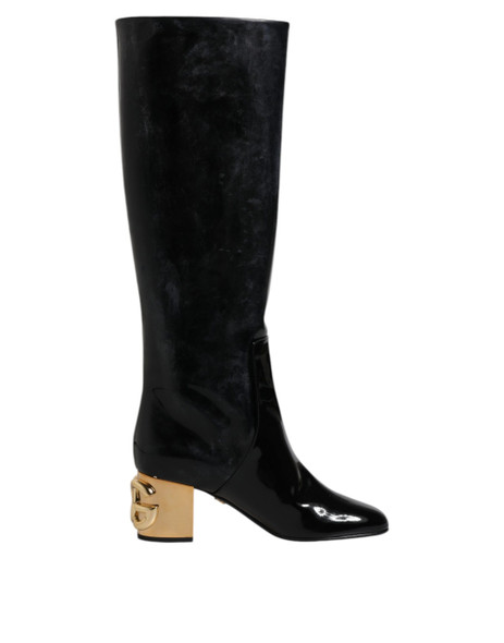 Black Patent Leather Vally High Boots Shoes Black Patent Leather Vally High Boots Shoes