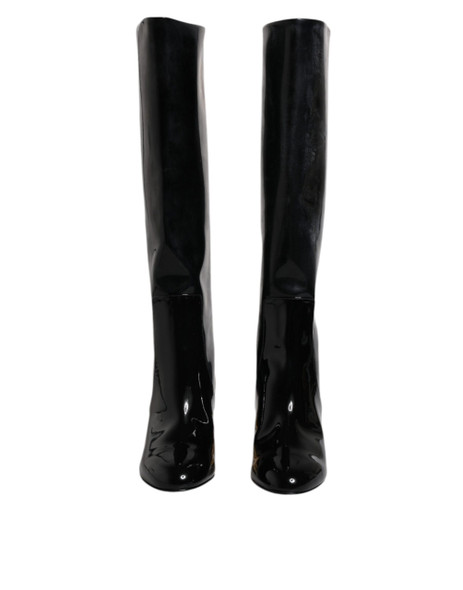 Black Patent Leather Vally High Boots Shoes Black Patent Leather Vally High Boots Shoes
