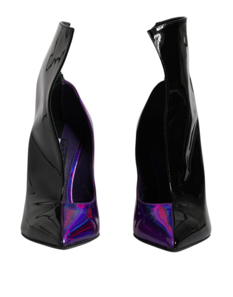 Purple Black Pointed Ankle Boots Shoes Purple Black Pointed Ankle Boots Shoes