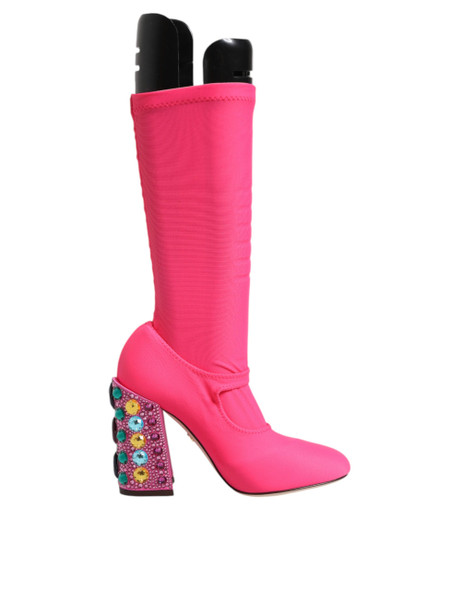 Pink Nylon Crystal Vally High Boots Shoes Pink Nylon Crystal Vally High Boots Shoes