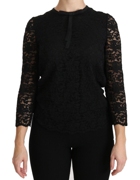 Black Lace Long Sleeve Nylon Blouse Black Lace Long Sleeve Nylon Blouse