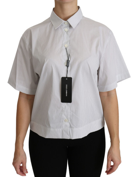 Dolce & Gabbana White Collared Short Sleeve Polo Shirt Top Dolce & Gabbana White Collared Short Sleeve Polo Shirt Top