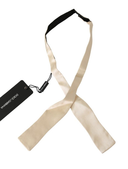 Dolce & Gabbana Beige Slim Skinny Men Necktie 100% Silk Bowtie Dolce & Gabbana Beige Slim Skinny Men Necktie 100% Silk Bowtie