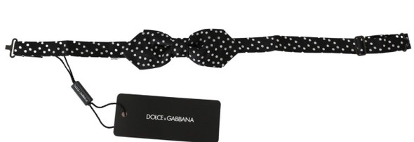Dolce & Gabbana Black Polka Dots Mens Necktie Papillon 100% Silk Bow Tie Dolce & Gabbana Black Polka Dots Mens Necktie Papillon 100% Silk Bow Tie