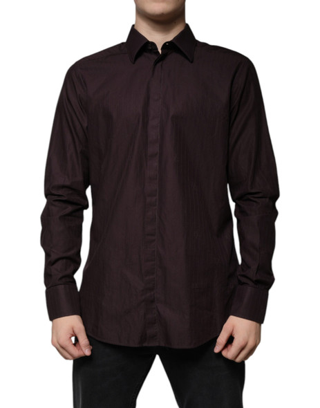 Dolce & Gabbana Purple Cotton Slim Fit MARTINI Dress Shirt Dolce & Gabbana Purple Cotton Slim Fit MARTINI Dress Shirt