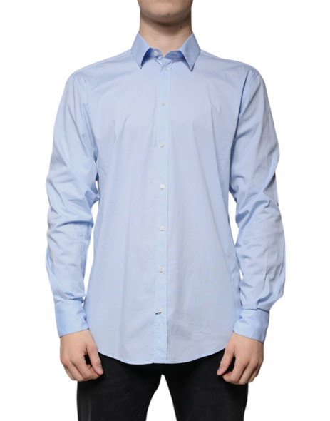 Dolce & Gabbana Light Blue Cotton Slim Fit MARTINI Dress Shirt Dolce & Gabbana Light Blue Cotton Slim Fit MARTINI Dress Shirt