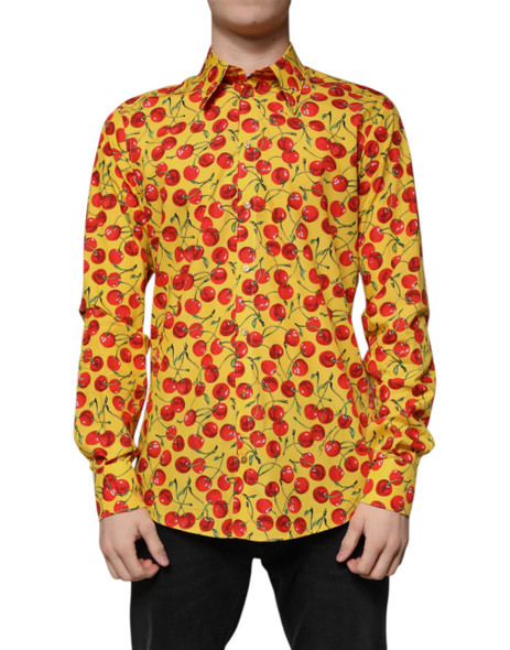 Dolce & Gabbana Yellow Cherry Cotton MARTINI Dress Shirt Dolce & Gabbana Yellow Cherry Cotton MARTINI Dress Shirt