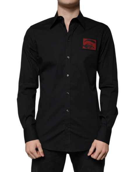 Black Eye Patch Long Sleeve GOLD Dress Shirt Black Eye Patch Long Sleeve GOLD Dress Shirt