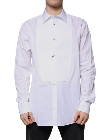 White Bib Cotton Poplin GOLD Formal Shirt White Bib Cotton Poplin GOLD Formal Shirt
