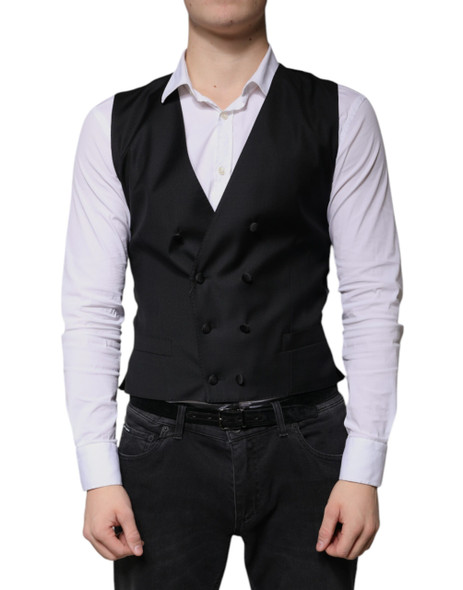 Black Wool Formal Dress Men Waistcoat Vest TSH87349 Black Wool Formal Dress Men Waistcoat Vest TSH87349
