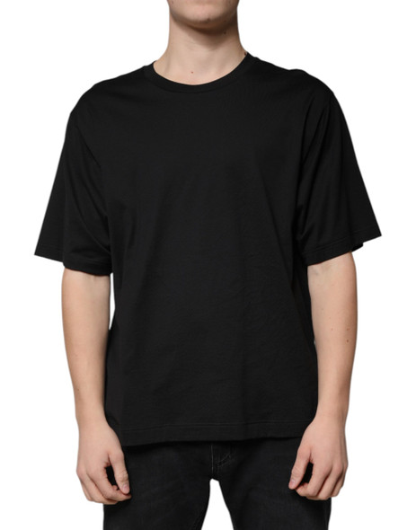 Black Cotton Crew Neck Short Sleeves T-shirt TSH87324 Black Cotton Crew Neck Short Sleeves T-shirt TSH87324
