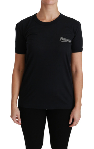 Blue Amore Patch Crewneck Cotton Top T-shirt Blue Amore Patch Crewneck Cotton Top T-shirt