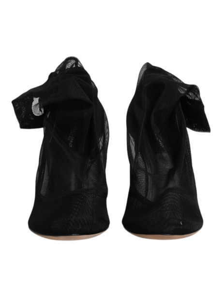 Black Nylon Stretch Mesh Sock Boots Shoes Black Nylon Stretch Mesh Sock Boots Shoes