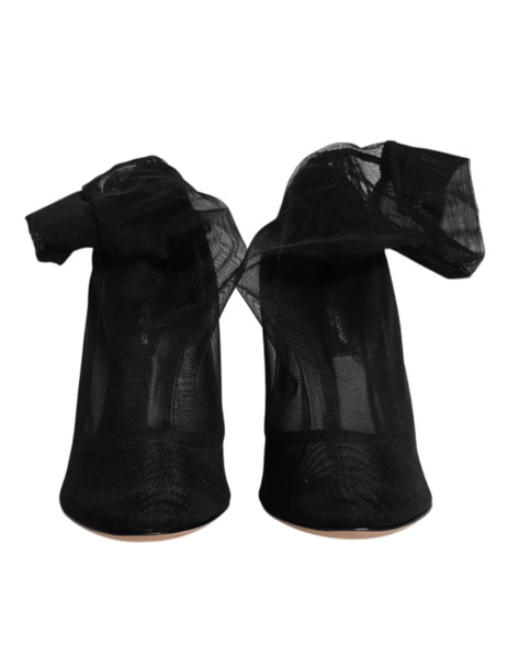 Black Nylon Mesh Sock Style Boots Shoes Black Nylon Mesh Sock Style Boots Shoes