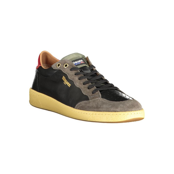 Blauer Black Leather Men Sneaker Blauer Black Leather Men Sneaker