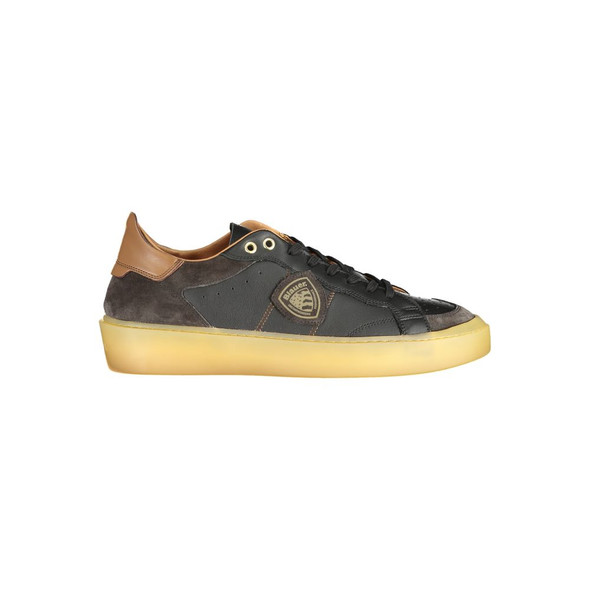 Blauer Black Leather Men Sneaker BL-33854 Blauer Black Leather Men Sneaker BL-33854
