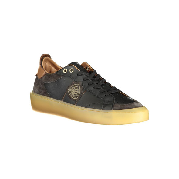 Blauer Black Leather Men Sneaker BL-33854 Blauer Black Leather Men Sneaker BL-33854