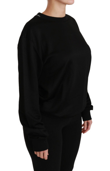 Black Cotton Crewneck Pullover Sweater Black Cotton Crewneck Pullover Sweater