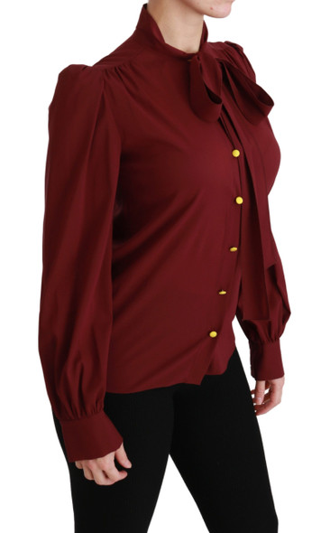 Maroon Long Sleeve Shirt Blouse Silk Top Maroon Long Sleeve Shirt Blouse Silk Top