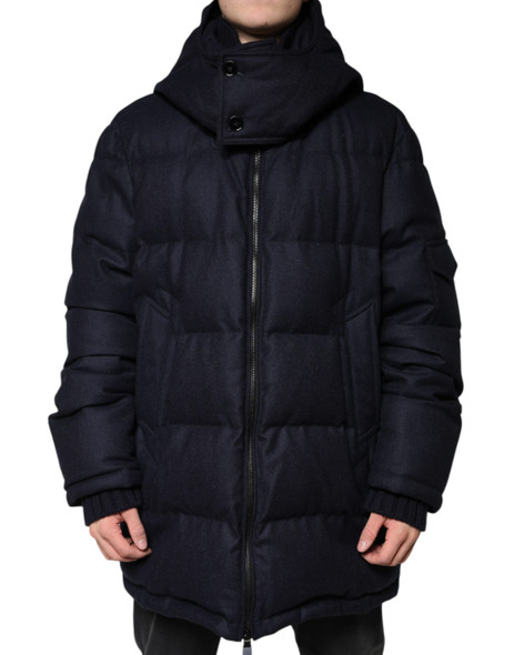 Black Nylon Hooded Puffer Men Coat Jacket Black Nylon Hooded Puffer Men Coat Jacket