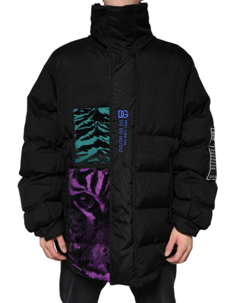 Dolce & Gabbana Black Nylon Puffer Men Full Zip Jacket Dolce & Gabbana Black Nylon Puffer Men Full Zip Jacket