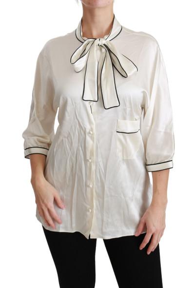 Beige 3/4 Sleeve Shirt Blouse Silk Top Beige 3/4 Sleeve Shirt Blouse Silk Top