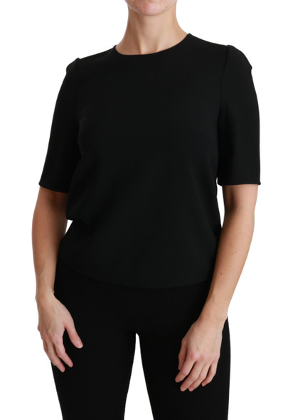 Dolce & Gabbana Black Short Sleeve Casual Top Stretch Blouse Dolce & Gabbana Black Short Sleeve Casual Top Stretch Blouse
