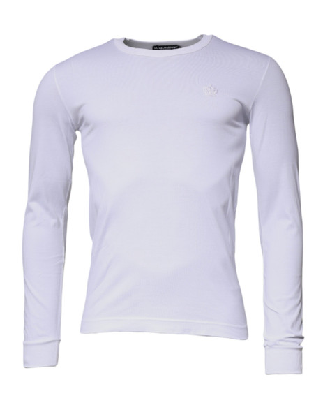 White Crown Crew Neck Cotton Pullover Sweater White Crown Crew Neck Cotton Pullover Sweater