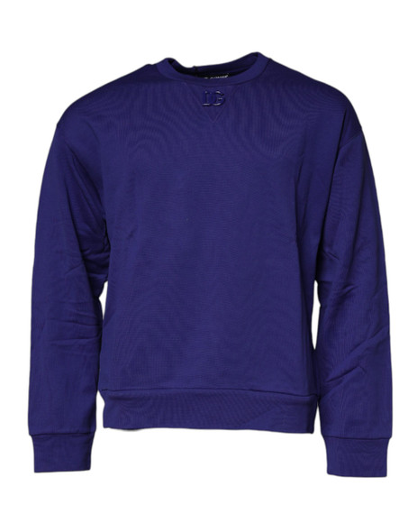 Blue Cotton Crew Neck Men Pullover Sweater Blue Cotton Crew Neck Men Pullover Sweater