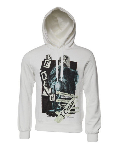 Dolce & Gabbana White Caesar Cotton Hooded Pullover Sweater TSH87566 Dolce & Gabbana White Caesar Cotton Hooded Pullover Sweater TSH87566