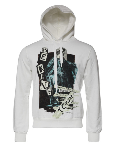 Dolce & Gabbana White Caesar Cotton Hooded Pullover Sweater TSH87568 Dolce & Gabbana White Caesar Cotton Hooded Pullover Sweater TSH87568