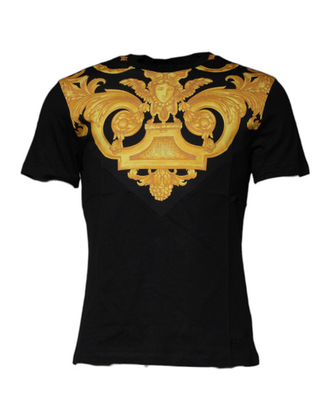 Versace Black Medusa Print Cotton Crew Neck T-shirt Versace Black Medusa Print Cotton Crew Neck T-shirt