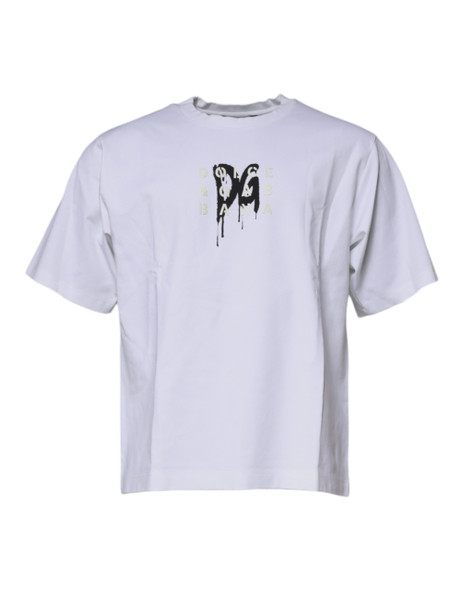 White DG Logo Cotton Crew Neck T-shirt TSH87521 White DG Logo Cotton Crew Neck T-shirt TSH87521