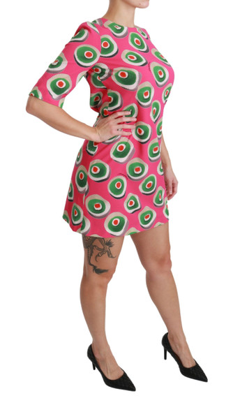 Dolce & Gabbana Pink Silk Cup Cake Shift Stretch Dress Dolce & Gabbana Pink Silk Cup Cake Shift Stretch Dress