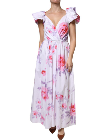 White Floral Cotton Maxi Dress White Floral Cotton Maxi Dress