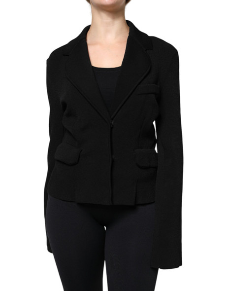 Dolce & Gabbana Black Viscose Single Breasted Blazer Jacket JKT41204 Dolce & Gabbana Black Viscose Single Breasted Blazer Jacket JKT41204