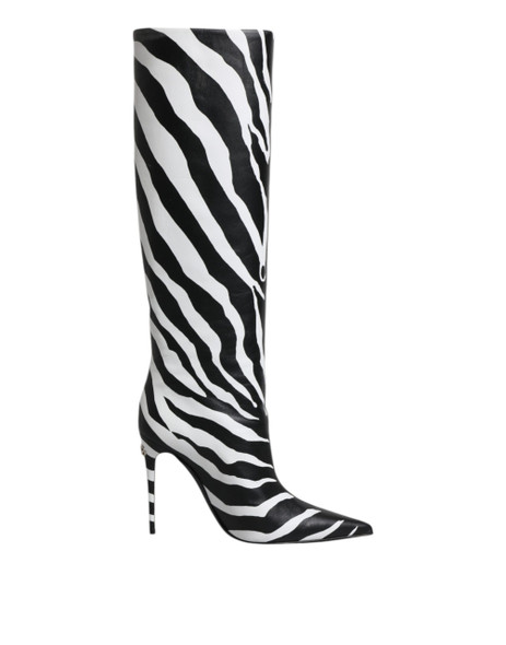 Black White Zebra Heels High Boots Shoes Black White Zebra Heels High Boots Shoes