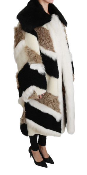 Dolce & Gabbana Sheep Fur Shearling Cape Jacket Coat Dolce & Gabbana Sheep Fur Shearling Cape Jacket Coat