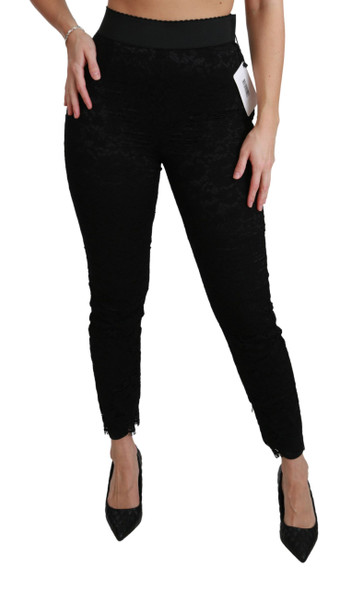 Black Lace Skinny High Waist Cotton Pants Black Lace Skinny High Waist Cotton Pants