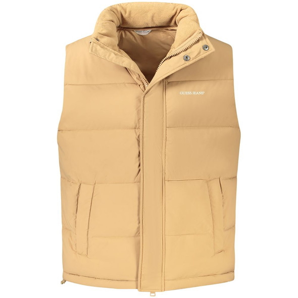 Guess Jeans Brown Polyester Men Jacket Guess Jeans Brown Polyester Men Jacket