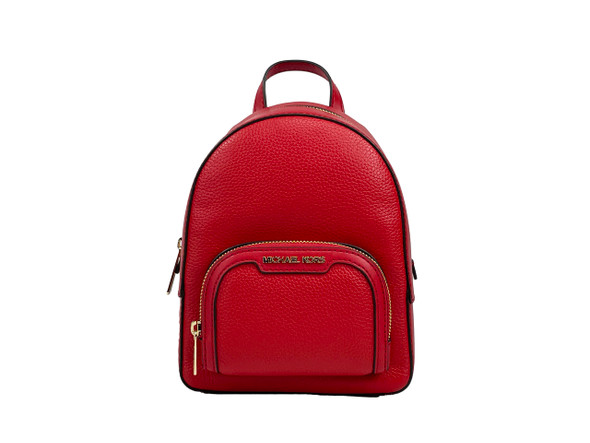 Jaycee Mini XS Leather Zip Pocket Backpack Red Jaycee Mini XS Leather Zip Pocket Backpack Red