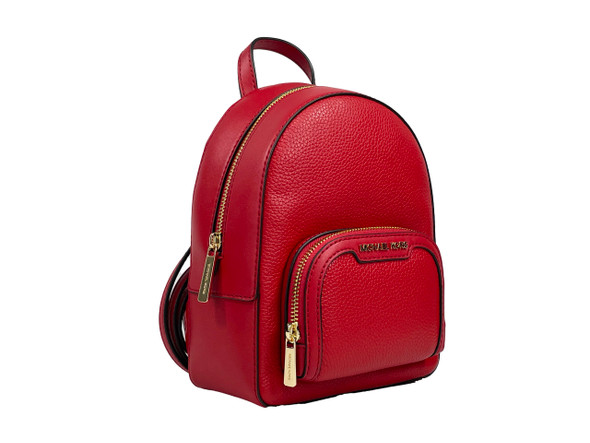 Jaycee Mini XS Leather Zip Pocket Backpack Red Jaycee Mini XS Leather Zip Pocket Backpack Red