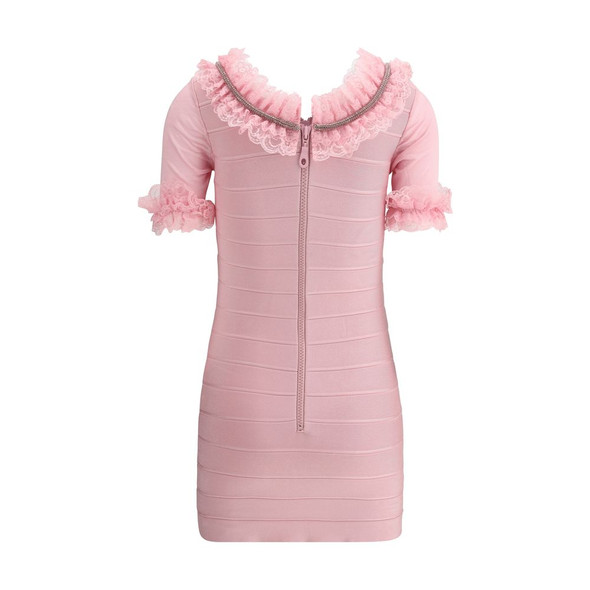 Ruffle Knit Mini Dres Ruffle Knit Mini Dres